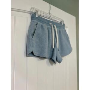 ✨ Feat Women’s Sherpa Fleece Lounge Shorts – Baby Blue – Size Small Cute & Comfy
